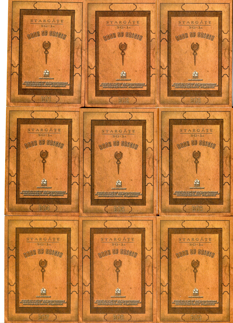 Stargate SG-1 Season 9 Nine Book of Origins Chase Card Set BO1-BO9 2007   - TvMovieCards.com