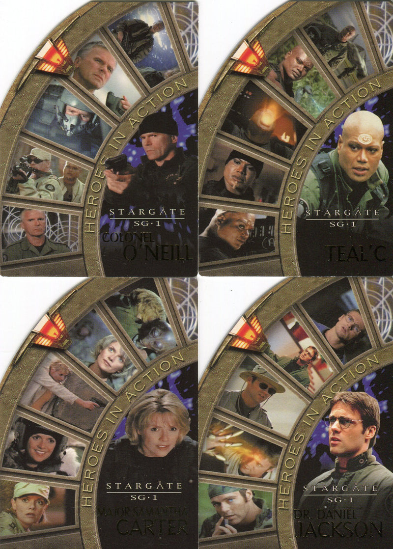 Stargate SG-1 Season Four Heroes in Action Die-Cuts Chase Card Set H1 - H4   - TvMovieCards.com