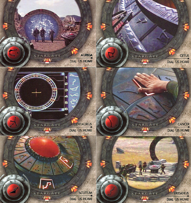 Stargate SG-1 Season Four Dial Us Home Chase Card Set D1 - D6   - TvMovieCards.com