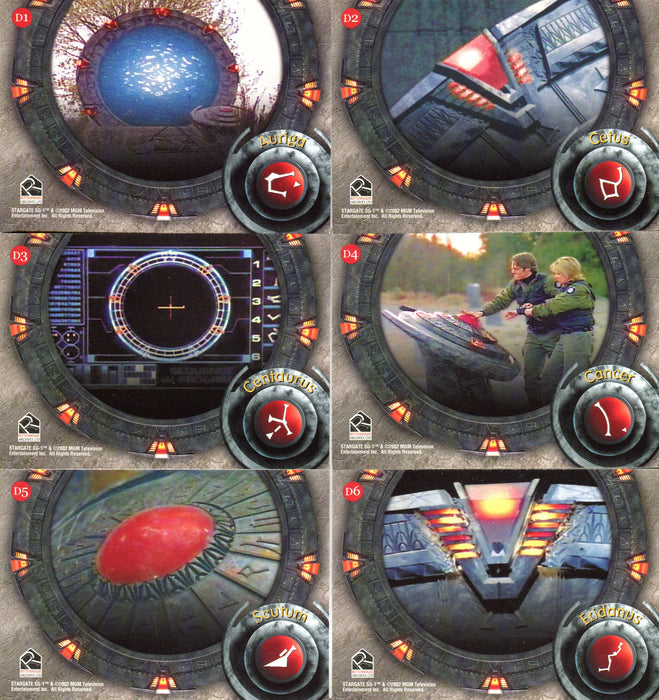 Stargate SG-1 Season Four Dial Us Home Chase Card Set D1 - D6   - TvMovieCards.com