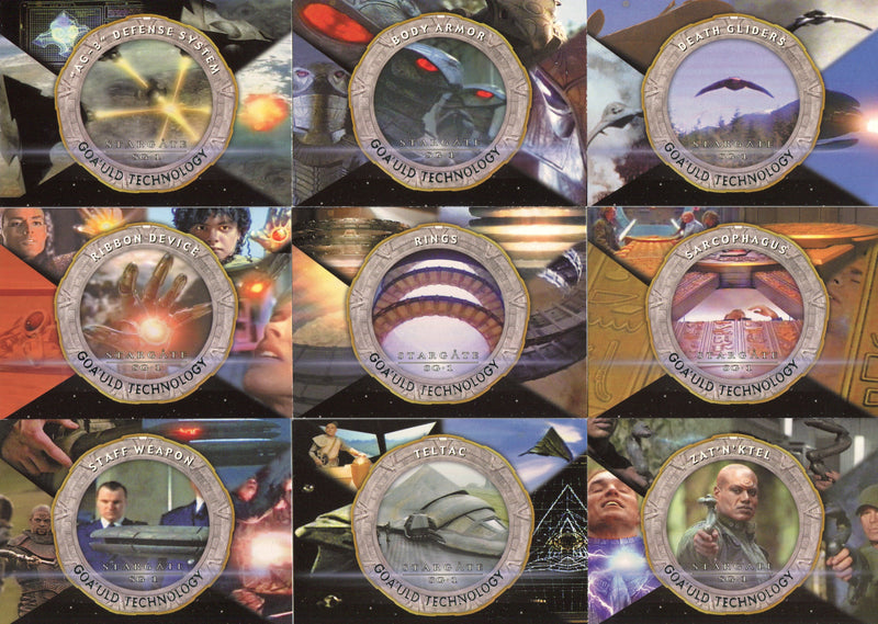 Stargate SG-1 Season Four Goa'uld Technology Chase Card Set G1 - G9   - TvMovieCards.com