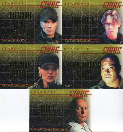 Stargate SG-1 Premiere Edition Seasons 1-3 Stars Chase Card Set S1 thru S5   - TvMovieCards.com