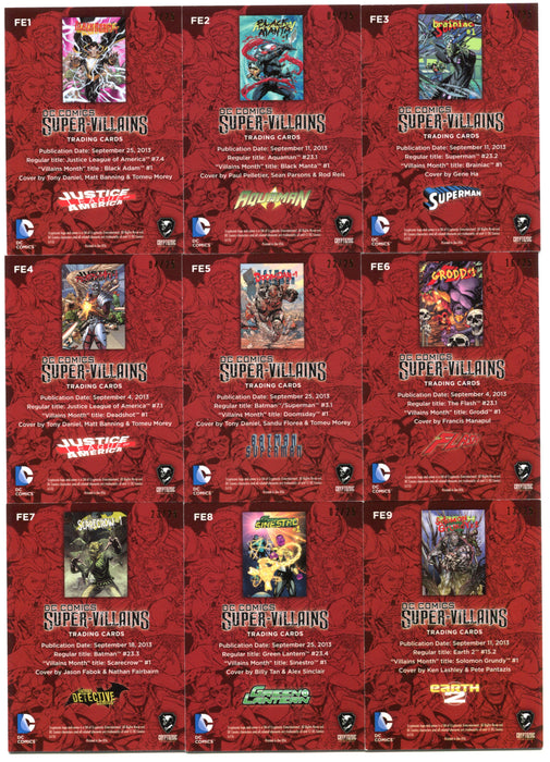2015 DC Comics Super-Villain Gold Parallel #/25 Forever Evil Card Set FE1-FE9   - TvMovieCards.com