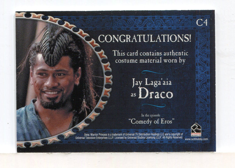 Xena Dangerous Liaisons Jay Laga'aia as Draco Costume Card C4   - TvMovieCards.com