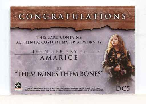 Xena Beauty and Brawn Jennifer Sky as Amarice Double Costume Card DC5 (Dark)   - TvMovieCards.com