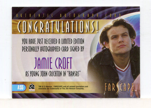 Farscape Through the Wormhole Jamie Croft Autograph Card A55   - TvMovieCards.com