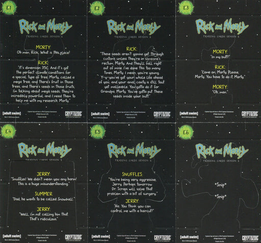 2018 Rick and Morty Season 1 Standee Chase Card Set E1-E6 Cryptozoic   - TvMovieCards.com