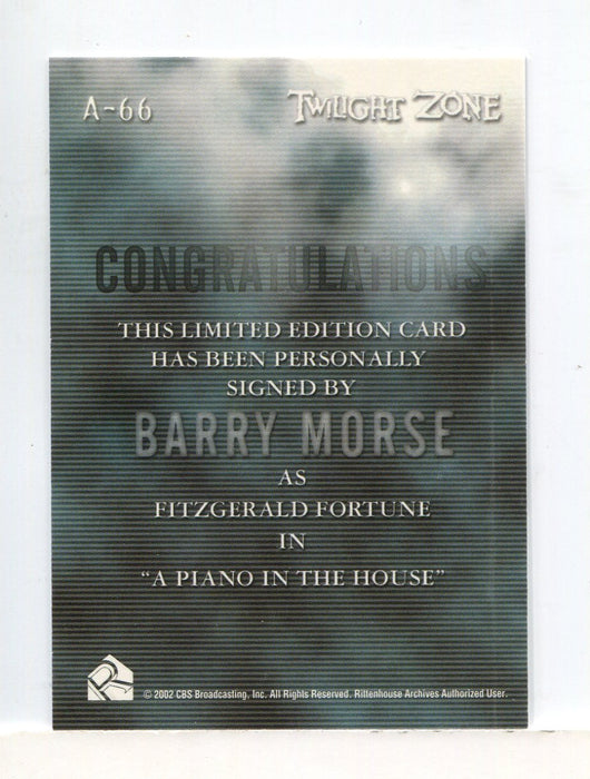 Twilight Zone 4 Science and Superstition Barry Morse Autograph Card A-66 A66