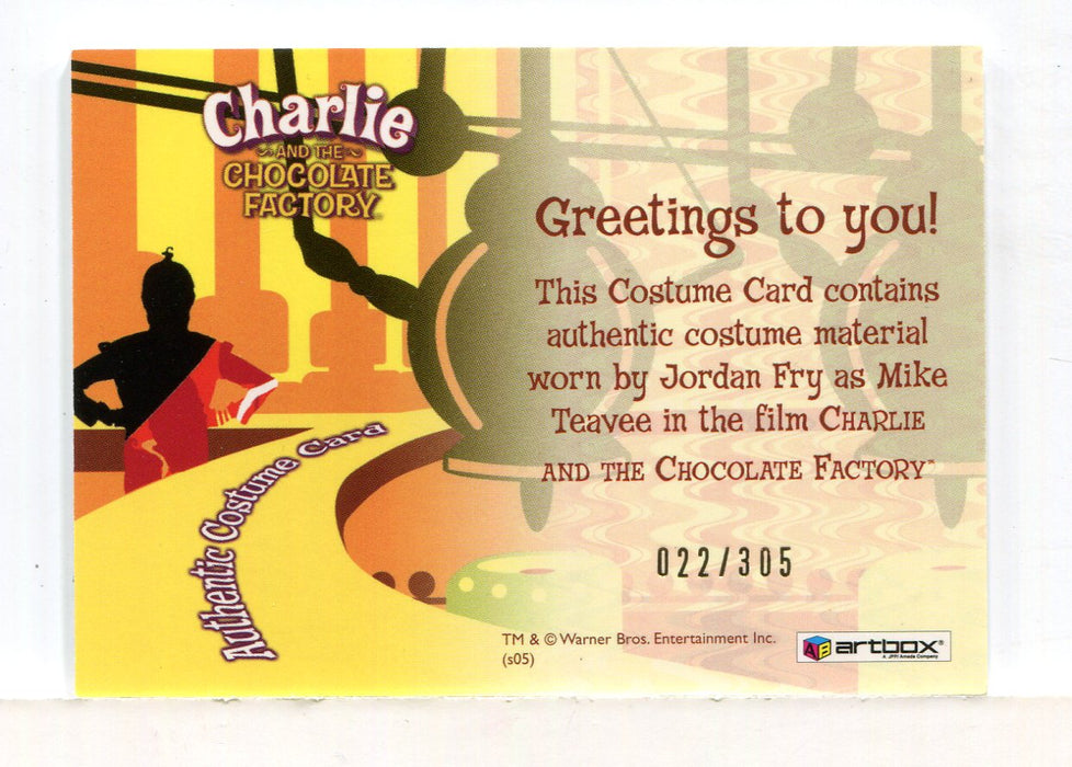 Charlie & Chocolate Factory Mike Teavee Costume Card #022/305   - TvMovieCards.com