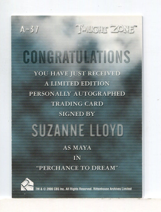 Twilight Zone 2 The Next Dimension Suzanne Lloyd Album Autograph Card A-37   - TvMovieCards.com