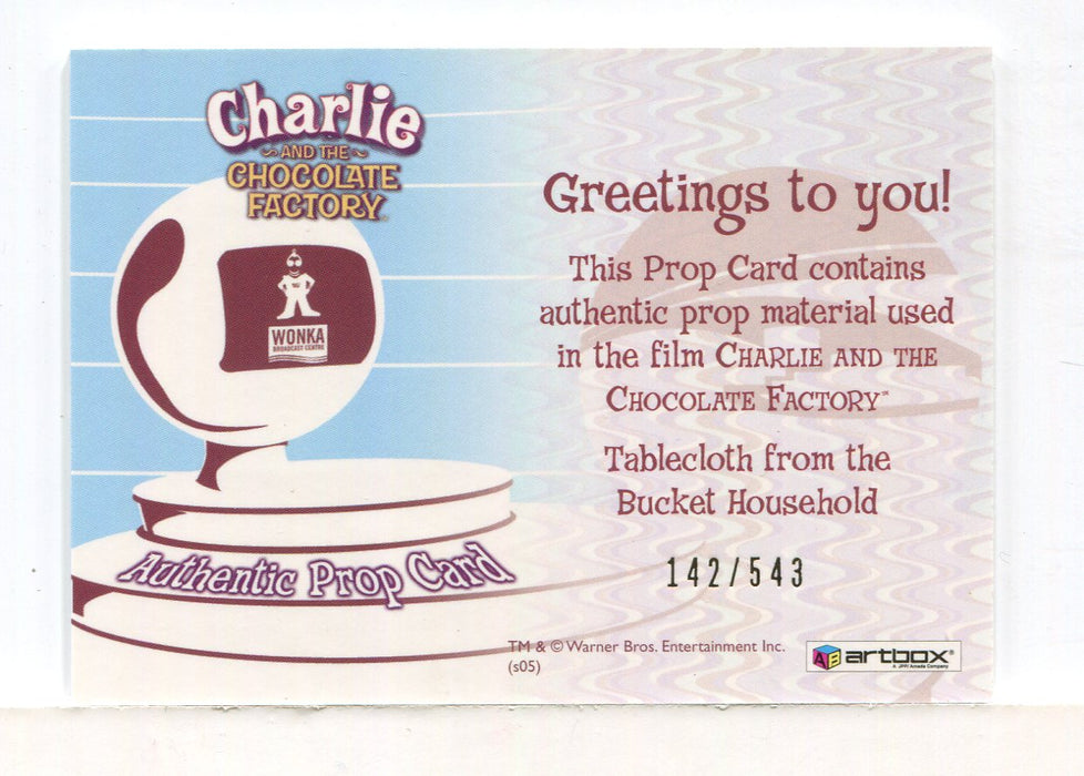Charlie & Chocolate Factory Tablecloth Prop Card #142/543   - TvMovieCards.com