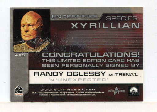 Star Trek Enterprise Season One 1 Autograph Card Randy Oglesby Trena'l AA5   - TvMovieCards.com