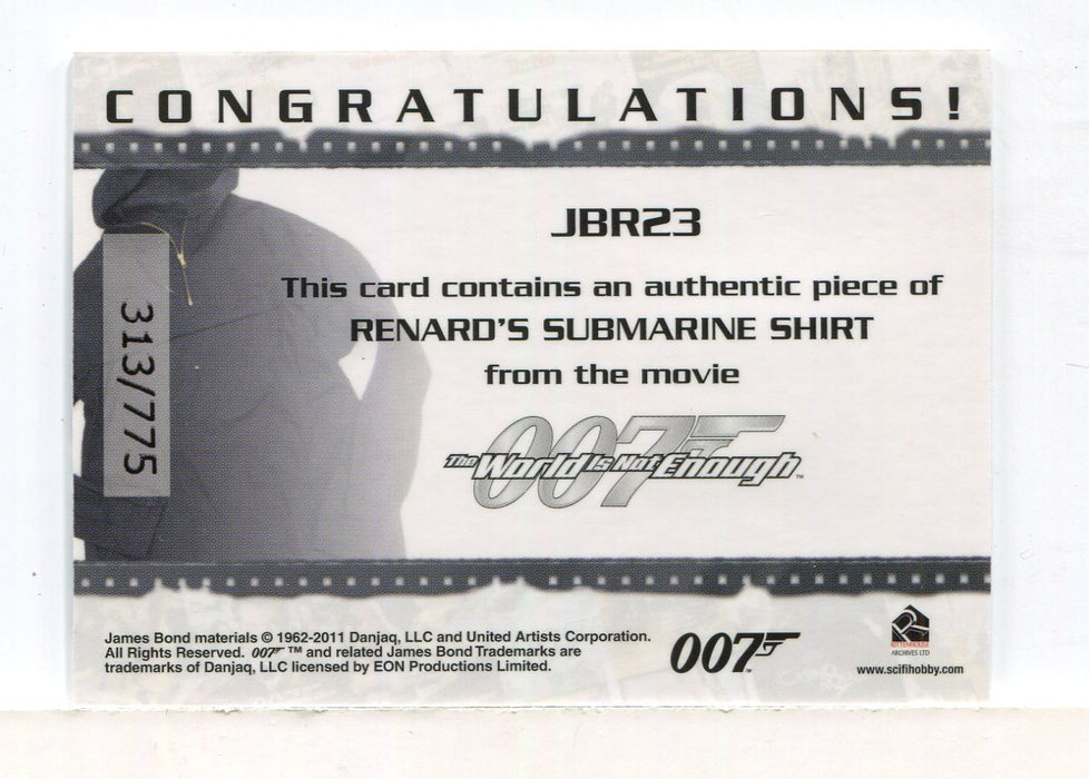 James Bond Mission Logs Submarine Shirt Relic Costume Card JBR23 #313/775   - TvMovieCards.com