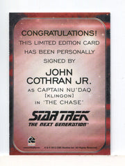 Star Trek Aliens John Cothran Jr. as Captain Nu'Daq Autograph Card   - TvMovieCards.com