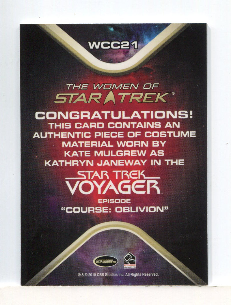 The Women of Star Trek WCC21 Kate Mulgrew as Kathryn Janeway Costume Card   - TvMovieCards.com