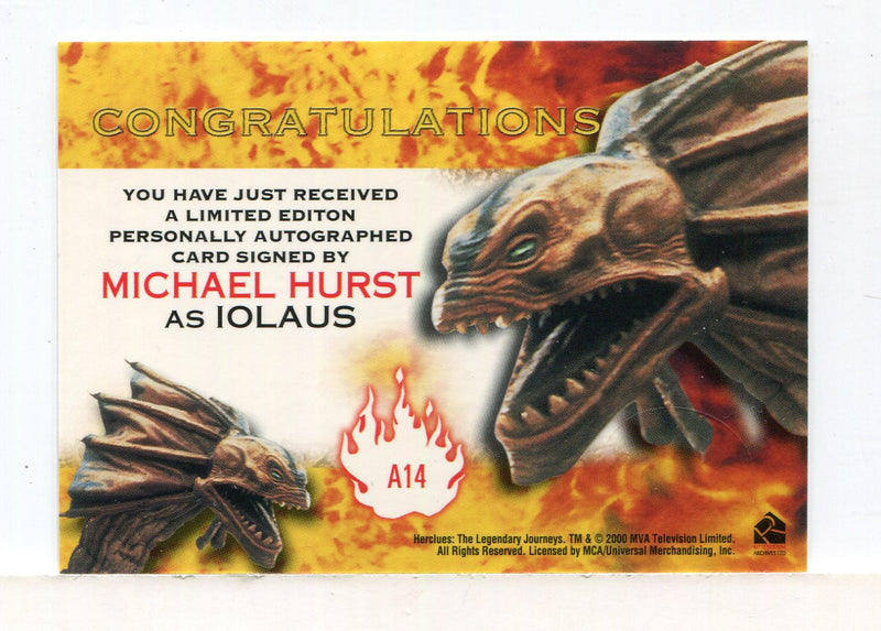 Hercules The Complete Journeys Michael Hurst as Iolaus Autograph Card A14   - TvMovieCards.com