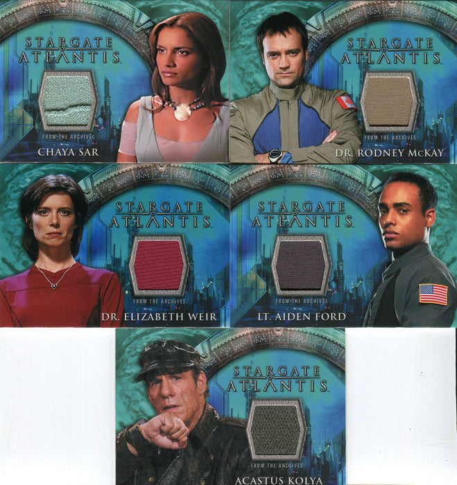 Stargate Atlantis Season One Costume Card Lot 5 Cards   - TvMovieCards.com