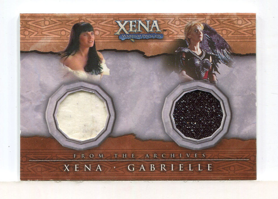 Xena Beauty and Brawn Xena & Gabrielle Double Costume Card DC4 (Black)   - TvMovieCards.com