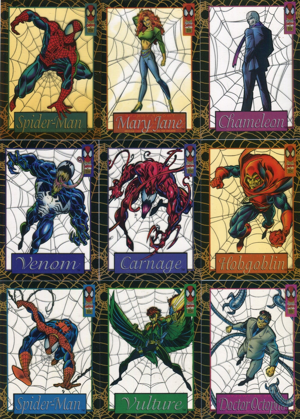 1994 Spiderman suspended high quality animation set