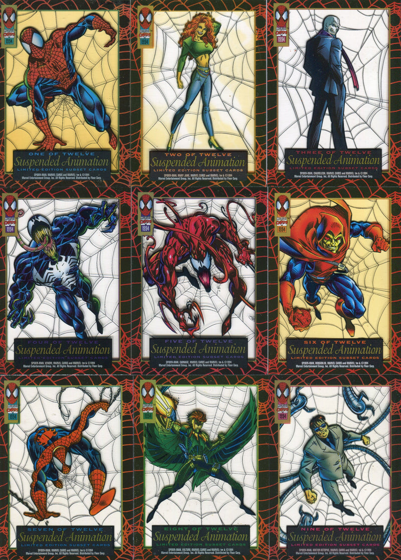 Amazing Spider-Man Suspended Animation (12) Cell Chase Card Set 1994 Fleer