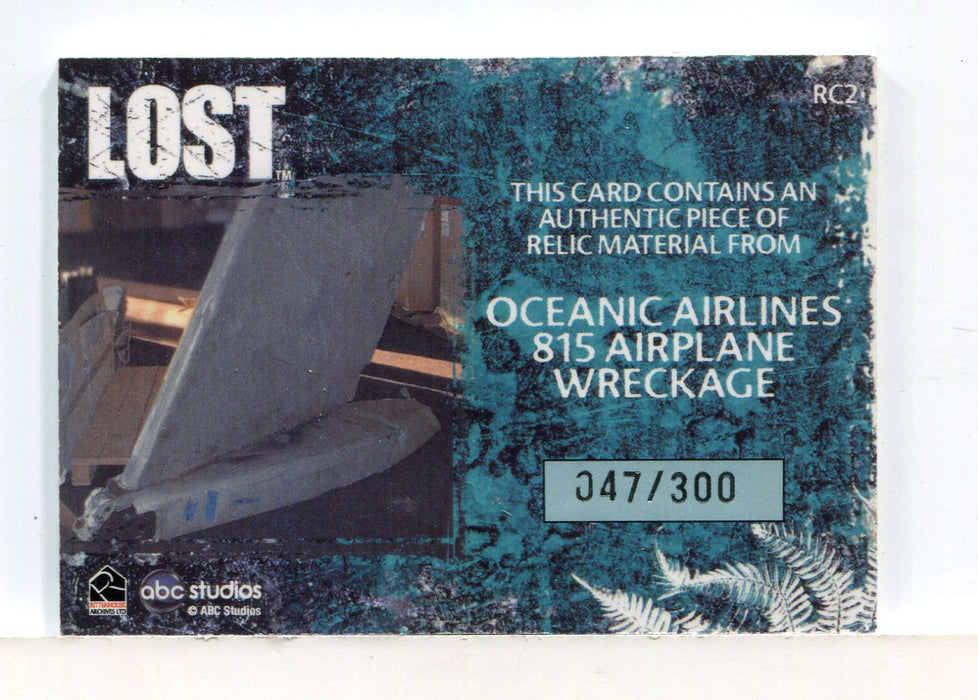 Lost Relics Oceanic Airlines 815 Airplane Wreckage Relic Prop Card RC2 #047/300   - TvMovieCards.com