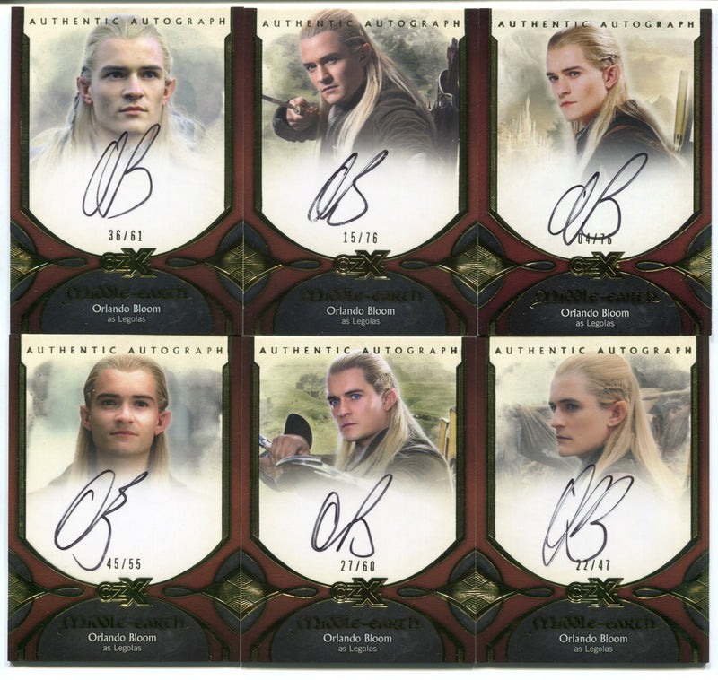 CZX Middle Earth Orlando Bloom as Legolas Autograph Card Set of (6) OB-L1-6   - TvMovieCards.com