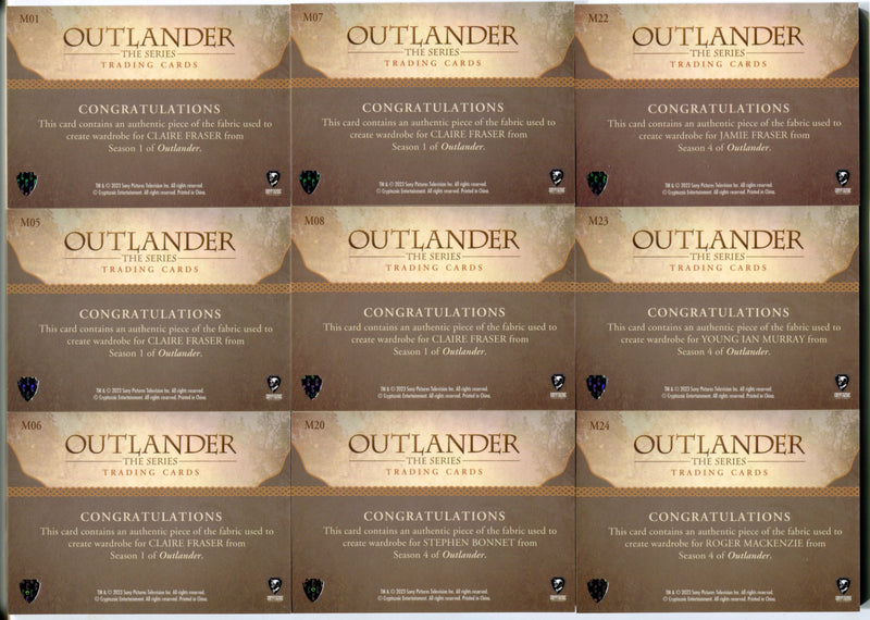 2023 Outlander Season 5 (17) Blue Wardrobe Costume Trading Card Lot #/199   - TvMovieCards.com