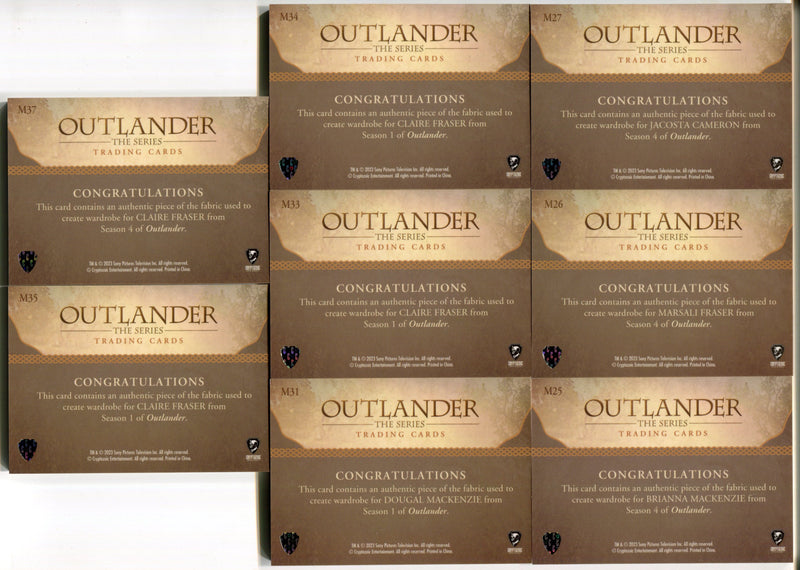 2023 Outlander Season 5 (17) Blue Wardrobe Costume Trading Card Lot #/199   - TvMovieCards.com