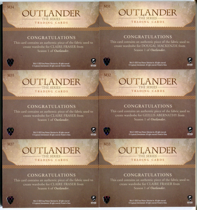 2023 Outlander Season 5 (24) Green Wardrobe Costume Trading Card Lot #/99   - TvMovieCards.com