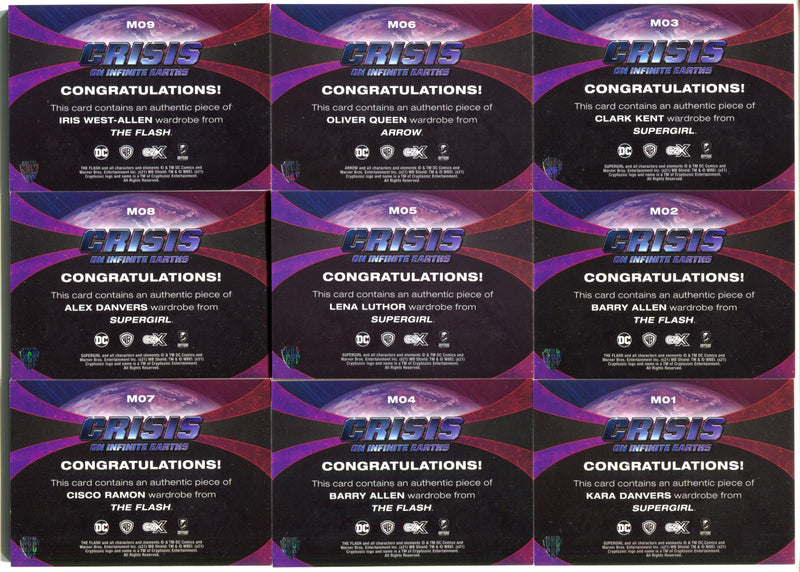 2022 CZX Crisis on Infinite Earths Relic Wardrobe Costume Trading Card Lot of 18   - TvMovieCards.com