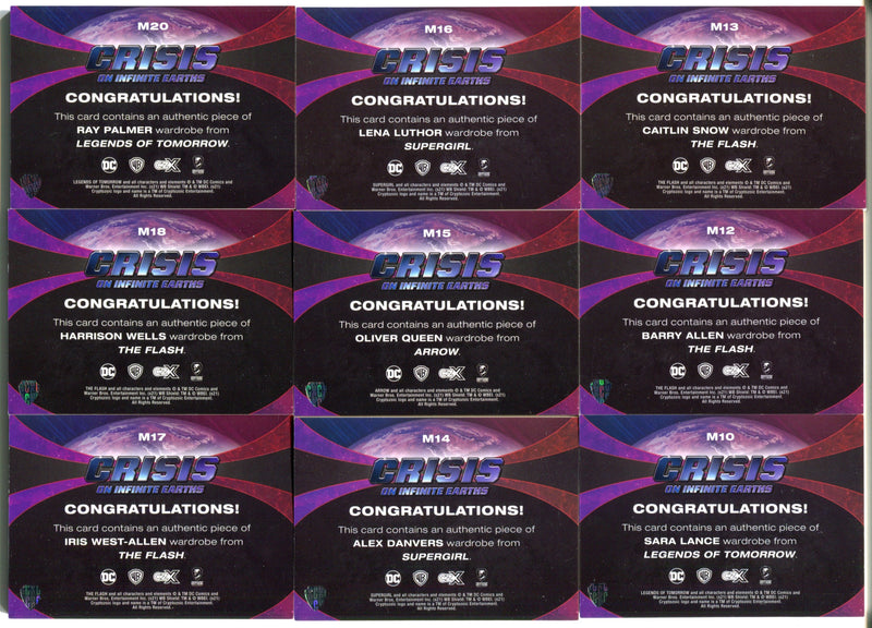 2022 CZX Crisis on Infinite Earths Relic Wardrobe Costume Trading Card Lot of 18   - TvMovieCards.com