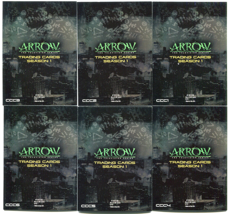 Arrow Season 1 Chrome Parallel Comic Book Covers Card Set CCC1-CCC6 2014   - TvMovieCards.com