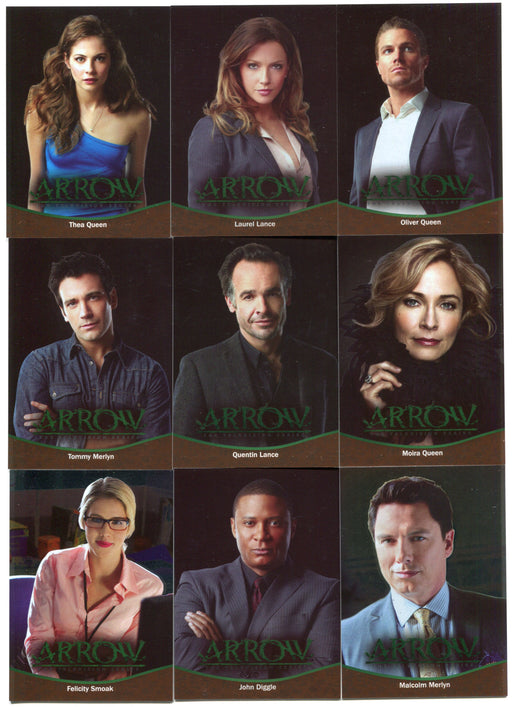 Arrow Season 1 One Bronze Parallel Character Bios CB01-CB18 Chase Card Set   - TvMovieCards.com