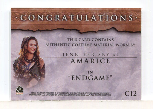 Xena Beauty and Brawn Jennifer Sky as Amarice Costume Card C12   - TvMovieCards.com