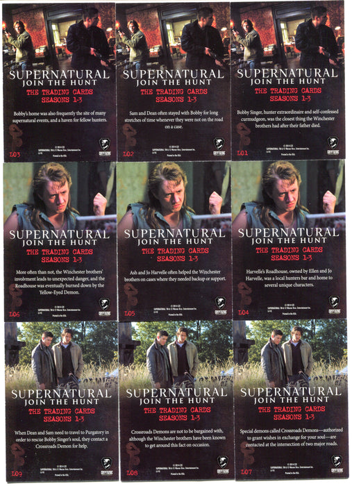 2014 Supernatural Season 1-3 Mega Moon Lava Locations Card Set L01-L09   - TvMovieCards.com