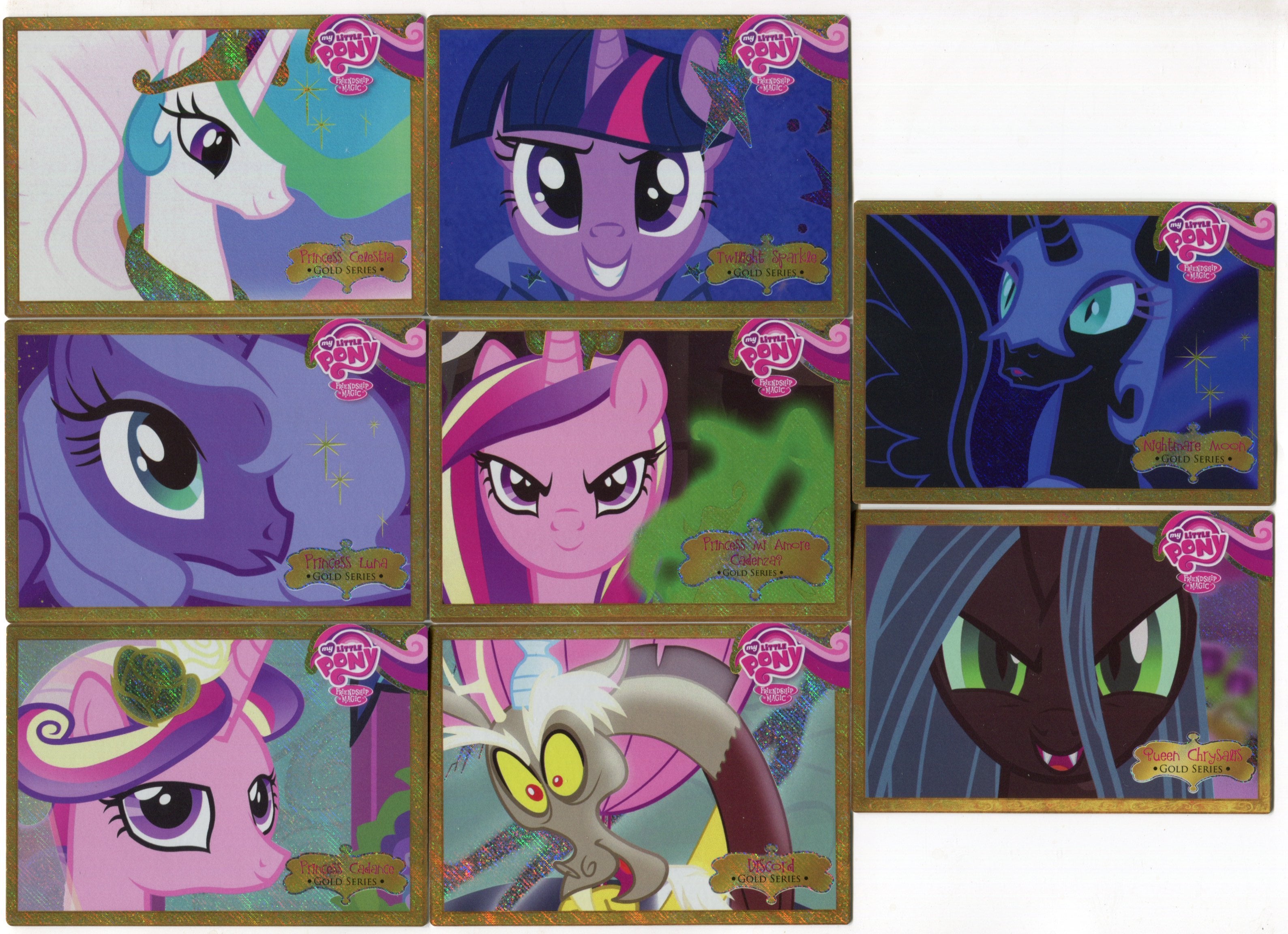 My Little Pony Series 1 Gold Foil G1-G8 Trading Card Set of 8