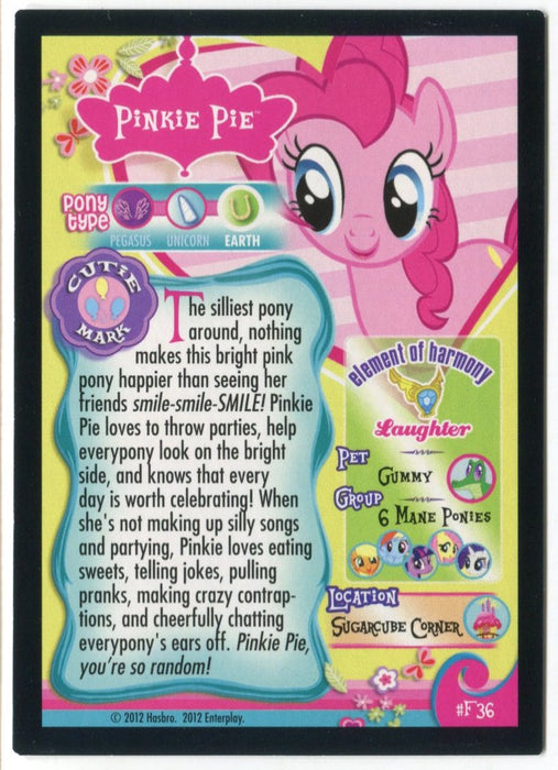 My Little Pony Series 1 Pinkie Pie F36 Promo Trading Card Holo NM   - TvMovieCards.com