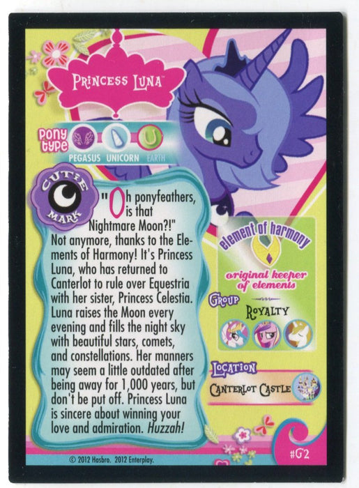 My Little Pony Series 1 Princess Luna G2 Gold Foil Trading Card Holo NM   - TvMovieCards.com