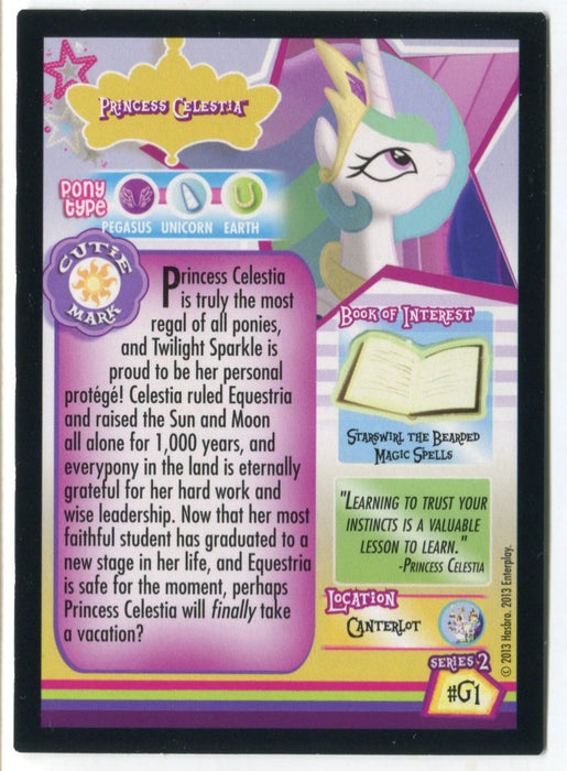 My Little Pony G1 Princess Celestia Gold Series 2 Trading Card Holo NM   - TvMovieCards.com