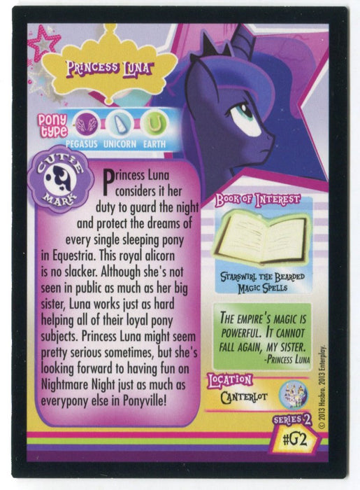 My Little Pony G2 Princess Luna Gold Series 2 Trading Card Holo NM   - TvMovieCards.com