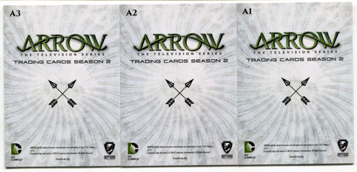 2015 Arrow Season 2 Red Foil Stamp Parallel Archers Chase Card Set A1-A3 - TvMovieCards.com