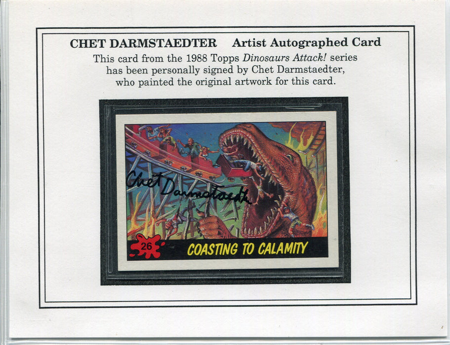 Dinosaurs Attack 1988 Topps Artist Chet Darmstaedter Autograph Card #26   - TvMovieCards.com