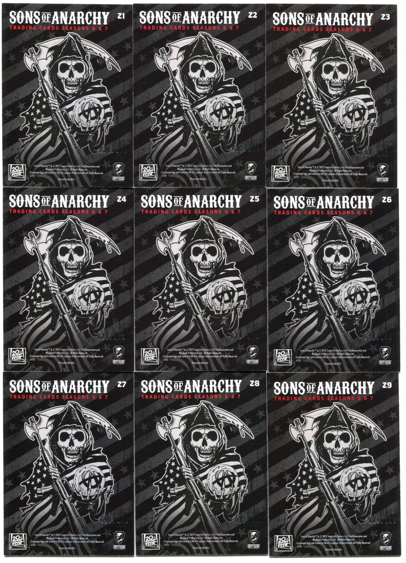 2015 Sons of Anarchy Season 6 & 7 Silver Foil Brawl Puzzle Chase Card Set Z1 - Z - TvMovieCards.com