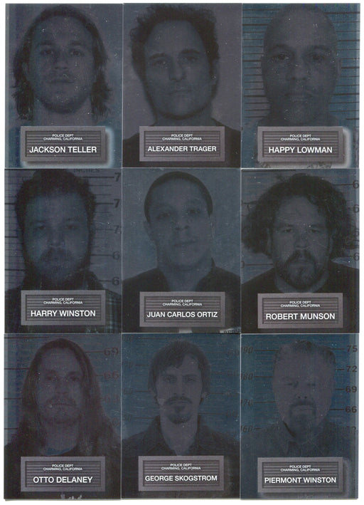 2015 Sons of Anarchy Season 6 & 7 Silver Foil Mug Shots Chase Card Set MG1 - MG9   - TvMovieCards.com