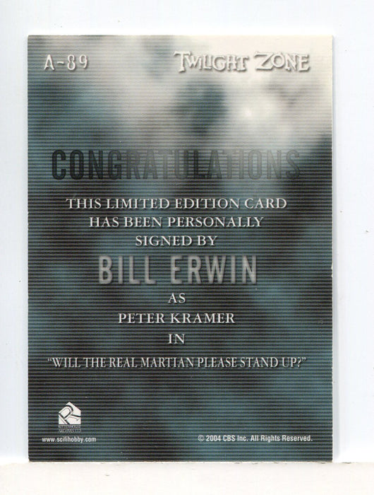 Twilight Zone 4 Science and Superstition Bill Erwin Autograph Card A-89   - TvMovieCards.com