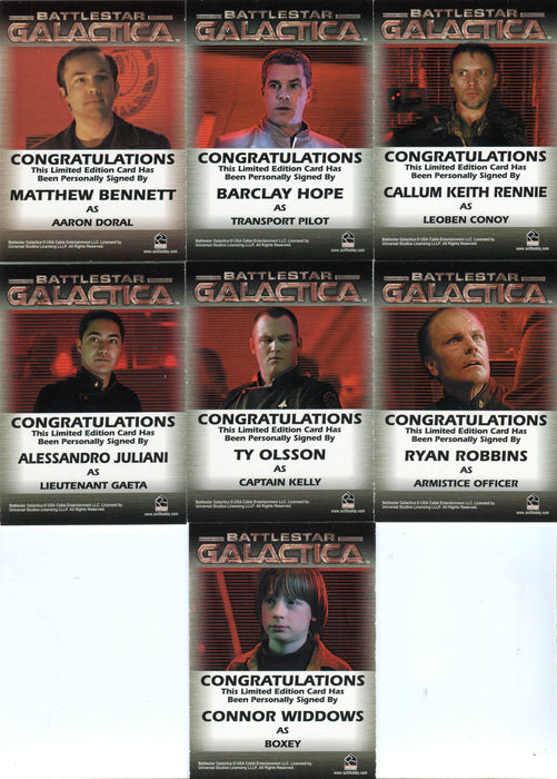 Battlestar Galactica Premiere Edition Autograph Card Lot 7 Cards   - TvMovieCards.com