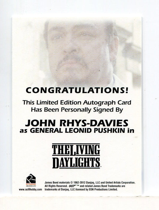 James Bond Autographs & Relics John Rhys-Davies Gen. Pushkin Autograph Card   - TvMovieCards.com