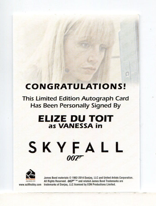 James Bond Archives 2014 Edition Elize Du Toit Autograph Card   - TvMovieCards.com