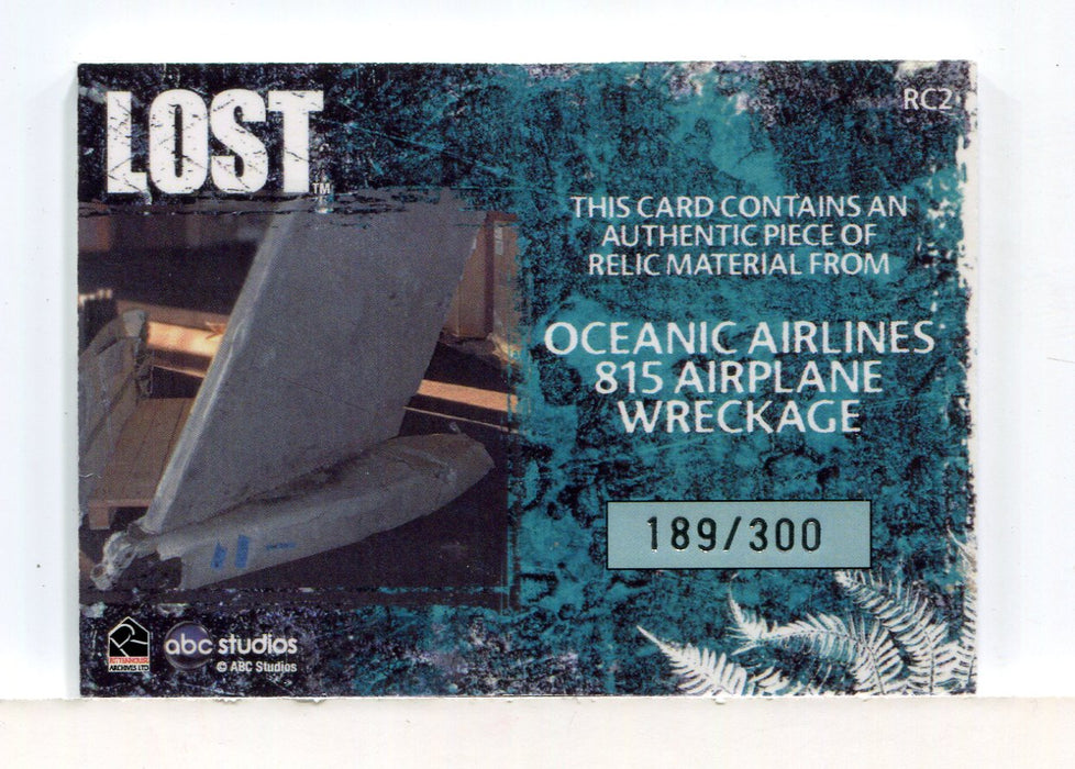 Lost Relics Oceanic Airlines 815 Airplane Wreckage Relic Prop Card RC2 #189/300   - TvMovieCards.com