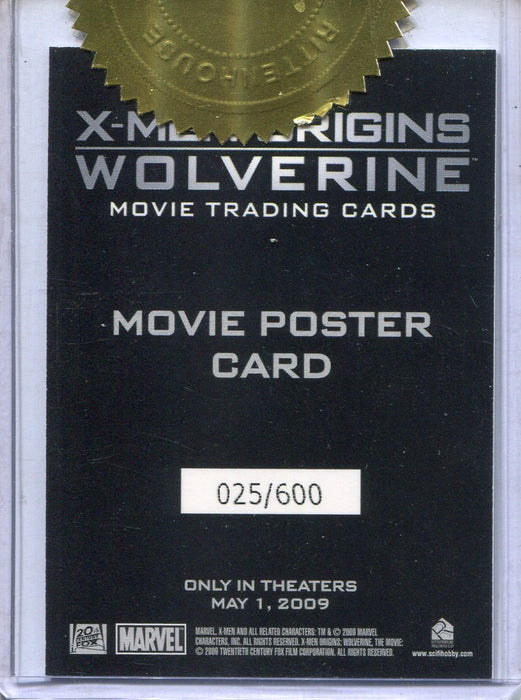 X-Men Origins: Wolverine Movie "Movie Poster" Case Topper Chase Card #025/600   - TvMovieCards.com